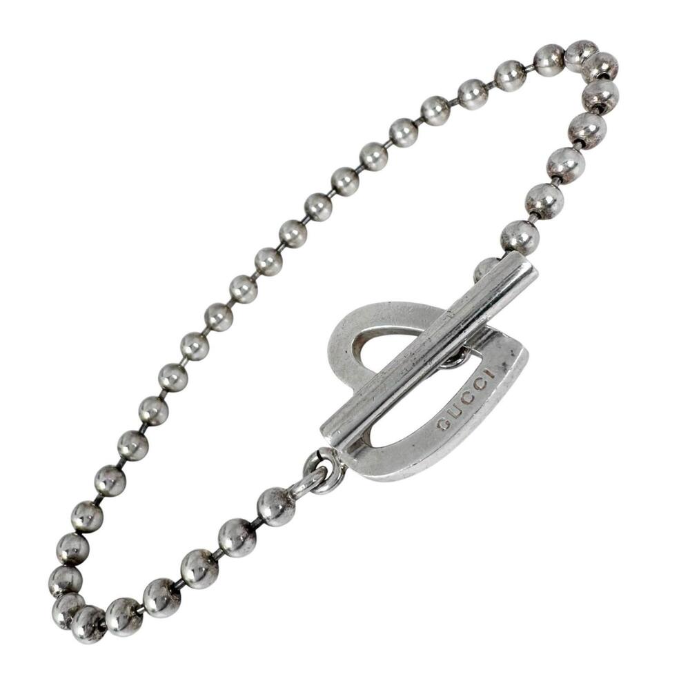 GUCCI Ball Chain Heart Bracelet 181447 SV925 Silver Women's